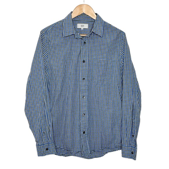 Jack Spade Plaid Button Up Long Sleeve Shirt Blue Mens Size M Work Office Dress - Picture 1 of 8